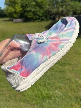 Hey Dude Wendy Pastel Tie Dye Y2K Coastal Casual Shoes Womens 9 3488